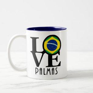 LIEBE Palmas Brasilien 11oz Zweifarbige Tasse