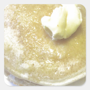 Liebe Pancakes Quadratischer Aufkleber