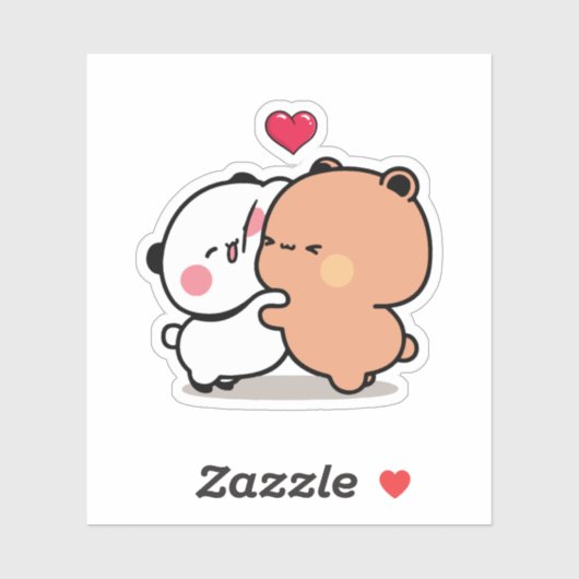 Liebe Panda Bären, Bubu und Dudu Aufkleber (Blatt)