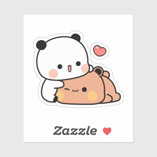 Liebe Panda Bären, Bubu und Dudu Aufkleber (Blatt)
