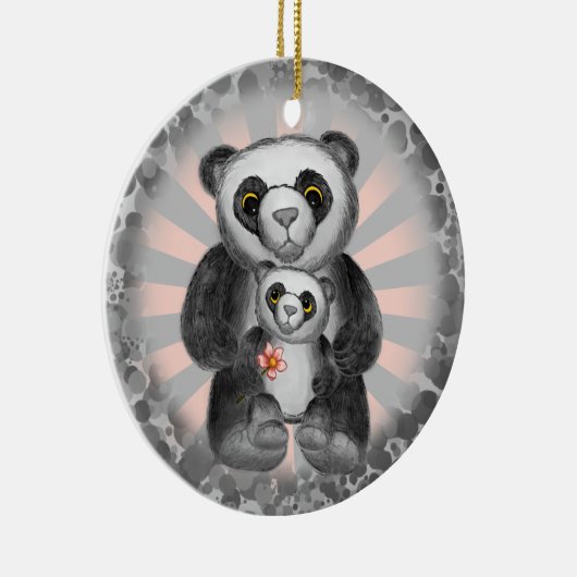 Liebe Panda Bear Keramik Ornament (Rechts)