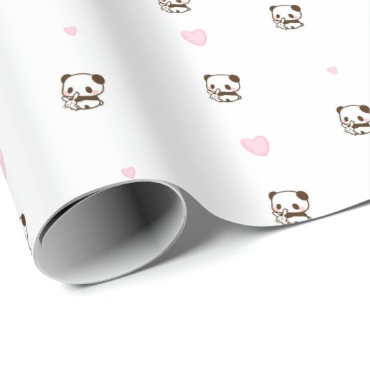 Liebe Panda Geschenkpapier Rolle (Rolleneckpunkt)