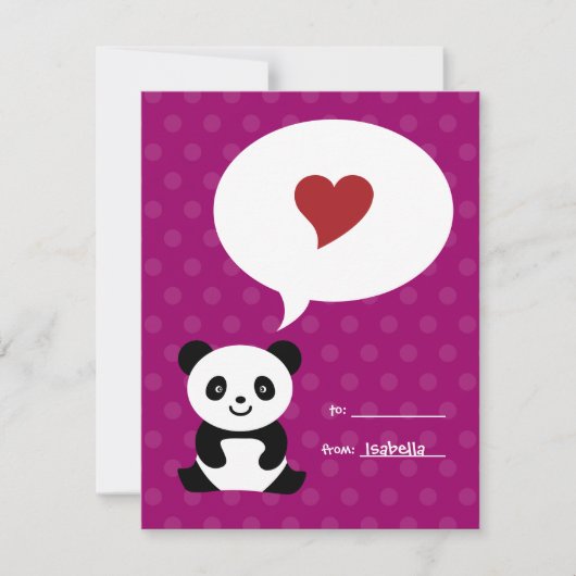 Liebe Panda Kids Valentine Card Feiertagskarte (Vorderseite)