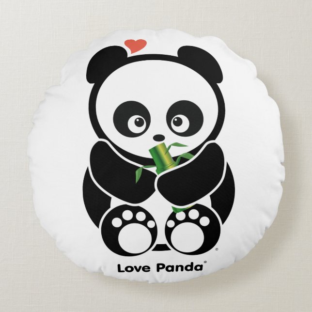 Liebe Panda® Rundes Kissen (Vorderseite)