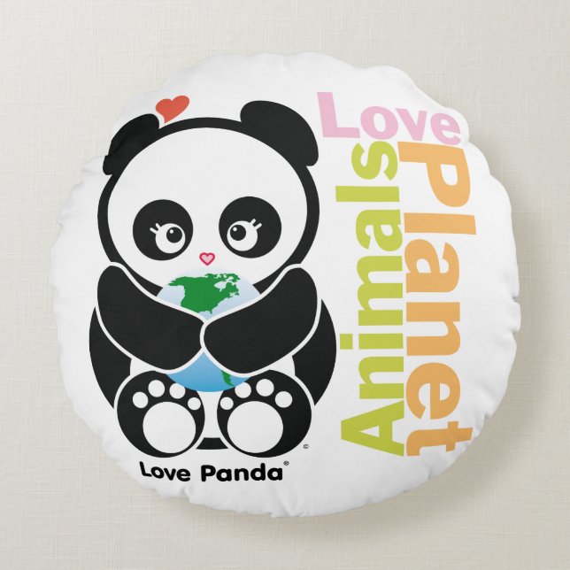 Liebe Panda® Rundes Kissen (Vorderseite)