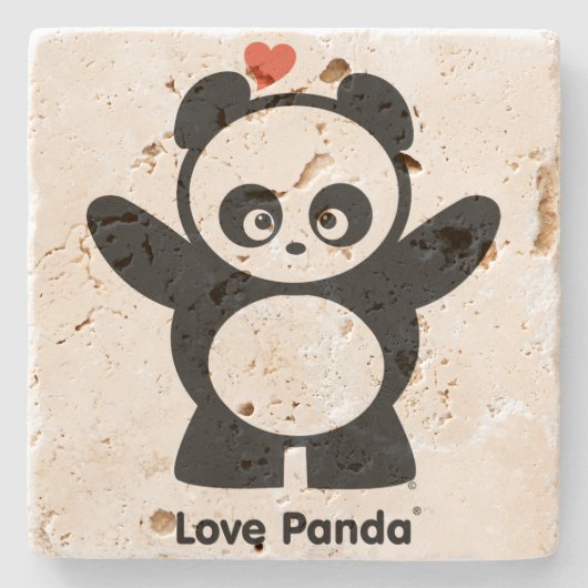 Liebe Panda® Steinuntersetzer (Vorderseite)