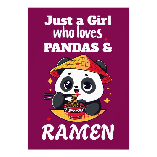 Liebe Pandas und Ramen (weißer Text) Fotodruck (Vorne)