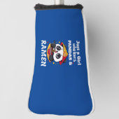 Liebe Pandas und Ramen (weißer Text) Golf Headcover (Rotieren 90)