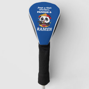 Liebe Pandas und Ramen (weißer Text) Golf Headcover