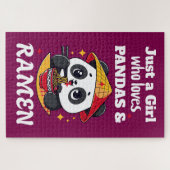 Liebe Pandas und Ramen (weißer Text) Puzzle (Horizontal)