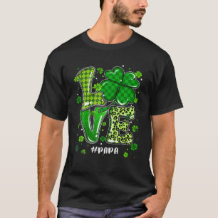 Liebe Papa Green Kariert Leopard St Patrick's Day T-Shirt