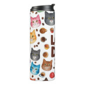 Liebe Papa Katzen und Kaffee Muster Thermosbecher (Nach links gedreht)