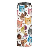 Liebe Papa Katzen und Kaffee Muster Thermosbecher (Rückseite)