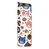 Liebe Papa Katzen und Kaffee Muster Thermosbecher (Nach rechts gedreht)