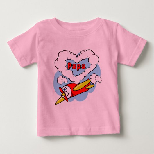 Liebe Papa Kids Flugzeug Baby T-shirt (Vorderseite)