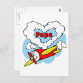 Liebe Papa Kids Flugzeug Postkarte (Vorne/Hinten)