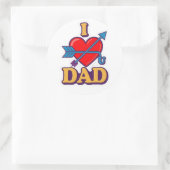 Liebe Papa  Runder Aufkleber (Tasche)