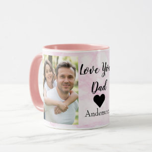 Liebe Papa Zwei-Foto-Vorlage und Herz Tasse