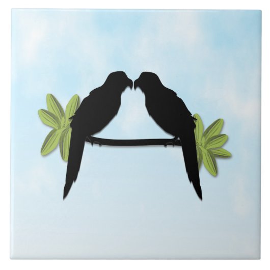Liebe Papagei Fliese (Vorderseite)