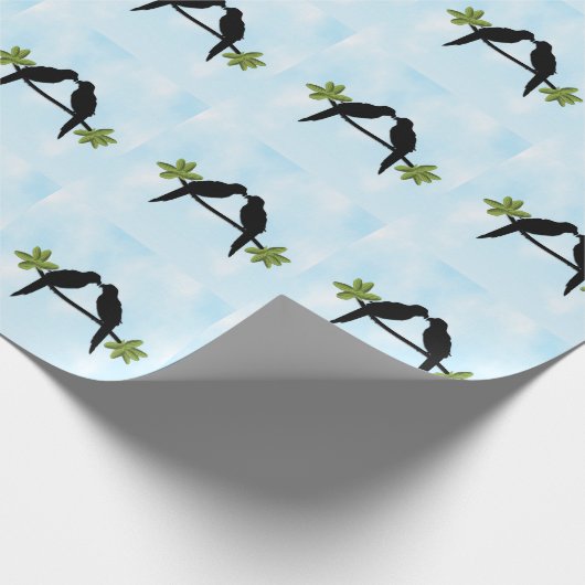 Liebe Papagei Geschenkpapier (Ecke)