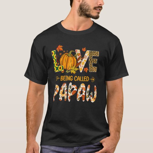 Liebe Papaw Pumpkin-Herbstlaub Danke T-Shirt (Vorderseite)