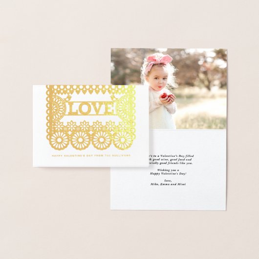 Liebe Papel Picado Roter Valentinstag Folienkarte (Anzeige)