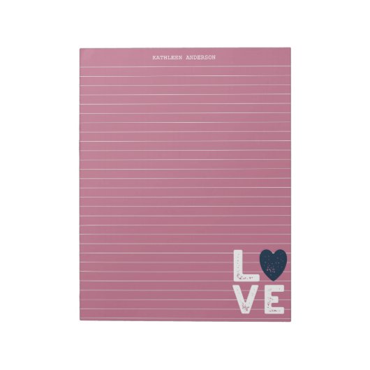 LIEBE Papier-Schreibtisch mit grafischer Linke Notizblock (Rotiert)