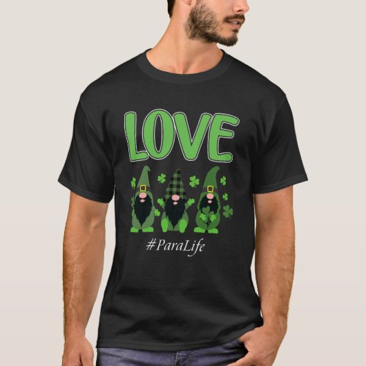 Liebe Para Life Kleeblatt San Patrick's Day T-Shirt (Vorderseite)