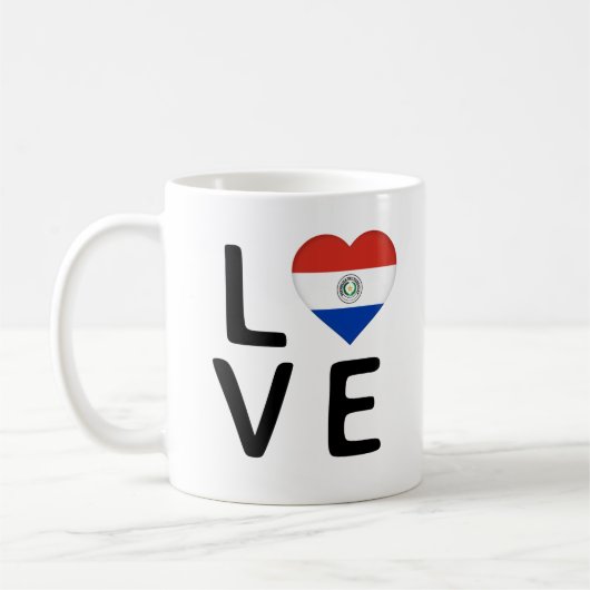 Liebe - Paraguay-Flagge Kaffeetasse (Links)