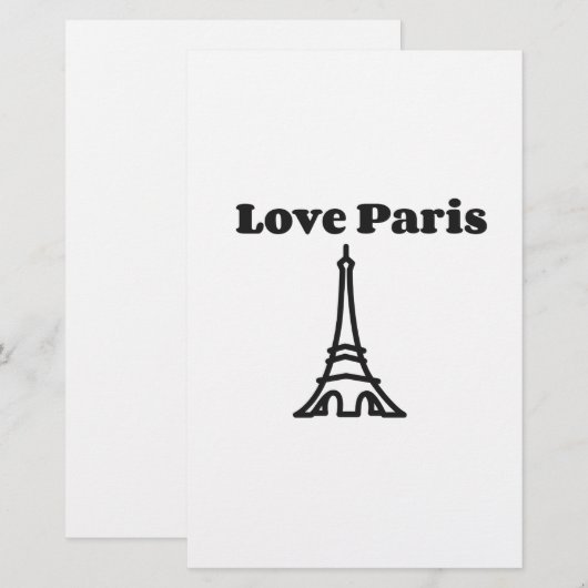 Liebe Paris Briefpapier (Vorne/Hinten)