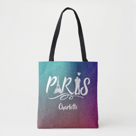 Liebe Paris Eiffel Tower Super Cool Personalisiert Tasche (Vorderseite)