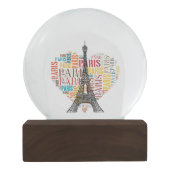 Liebe Paris | Eiffelturm Schneekugel (Rückseite)
