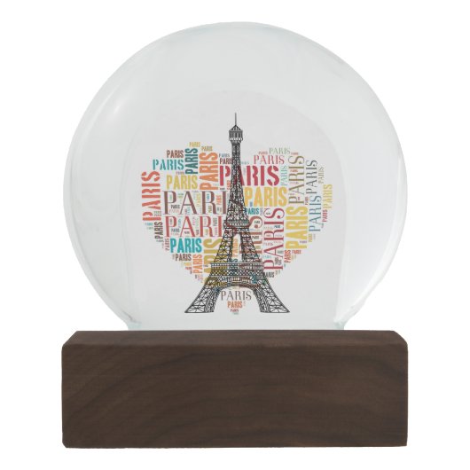 Liebe Paris | Eiffelturm Schneekugel (Rückseite)