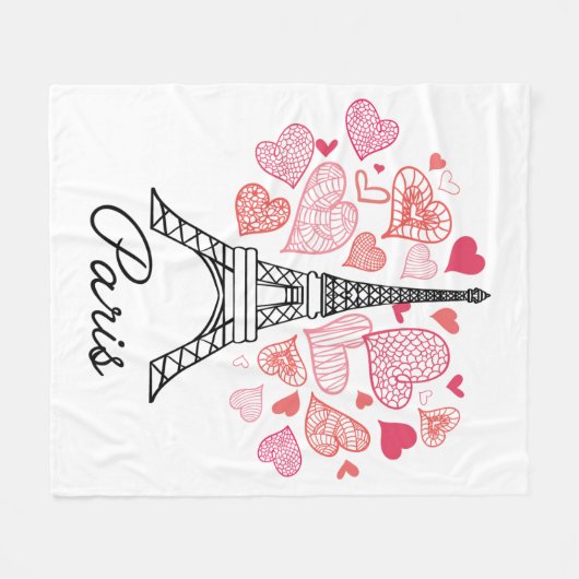 Liebe Paris, Frankreich Fleecedecke (Vorderseite (Horizontal))