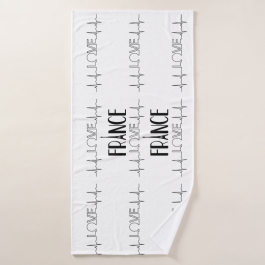 Liebe Paris Frankreich Schwarz-weiß Bath Mat Badehandtuch (Badehandtuch)