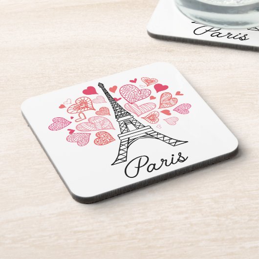 Liebe Paris, Frankreich Untersetzer (Linke Seite)