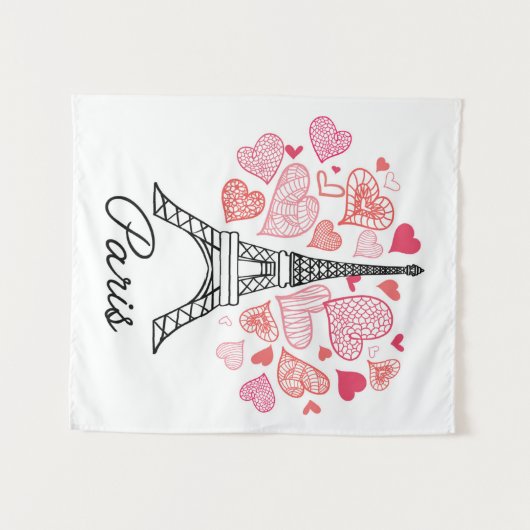 Liebe Paris, Frankreich Wandteppich (Vorderseite (Horizontal))