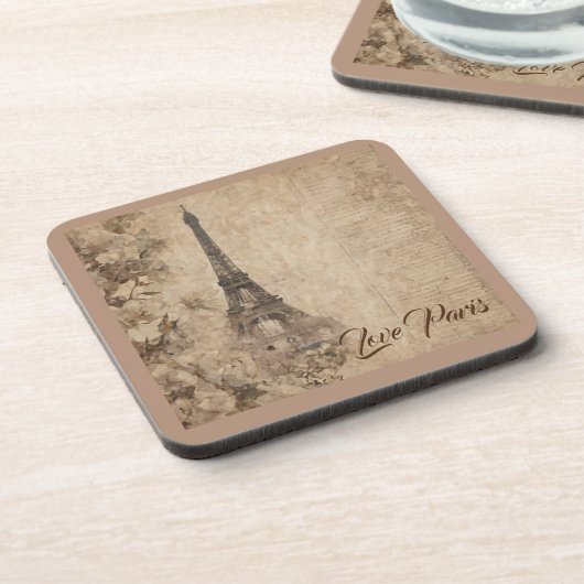Liebe Paris Getränkeuntersetzer (Linke Seite)