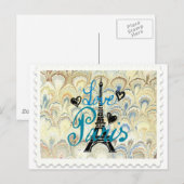 Liebe PARIS POSTATIONS BRIEFMARKE DRUCKEN Postkarte (Vorne/Hinten)