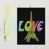 Liebe Paris Postcard Postkarte (Vorne/Hinten)