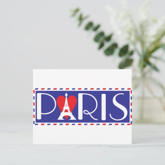 Liebe Paris Postkarte (Stehend Vorderseite)