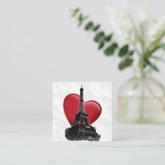 Liebe Paris Red Heart Eiffel Tower Begleitkarte (Stehend Vorderseite)