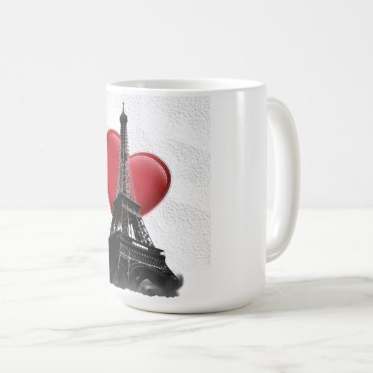 Liebe Paris Red Heart Eiffel Tower Kaffeetasse (VorderseiteRechts)