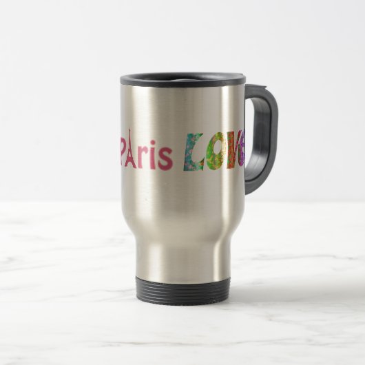 Liebe Paris Travel Mug Reisebecher (VorderseiteRechts)