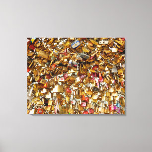 Liebe Paris - Vorhängeschlösser 3 Leinwanddruck