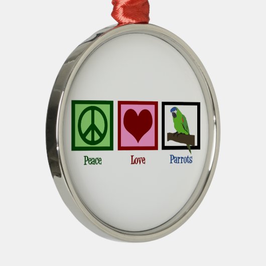 Liebe Parrots Silbernes Ornament (Rechts)