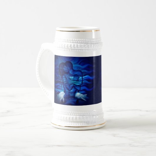Liebe, Passionsakt - Paar mit Dolphin Bierglas (Vorderseite Links)