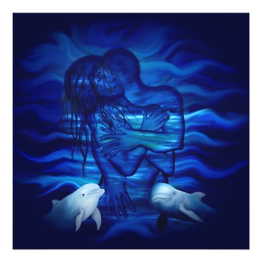 Liebe, Passionsakt - Paar mit Dolphin Fotodruck (Vorne)