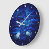 Liebe, Passionsakt - Paar mit Dolphin Große Wanduhr (Winkel)