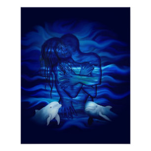 Liebe, Passionsakt - Paar mit Dolphin Poster